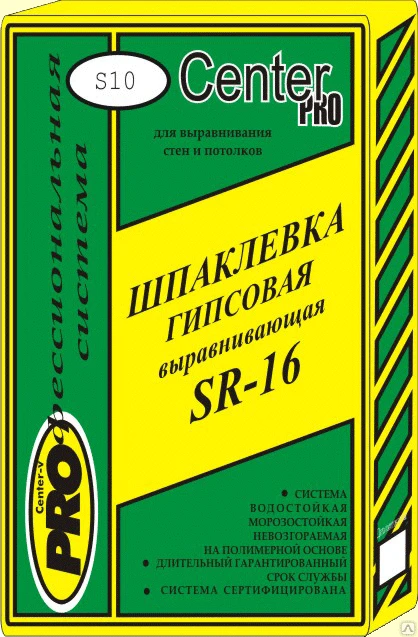 Фото SR-16 Шпаклевка гипсовая выравнивающая, 30 кг.