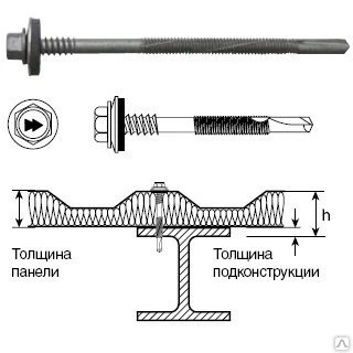 Фото Шуруп для сэндвич панелей