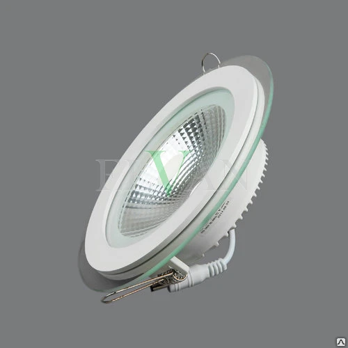 Фото 703R-10W-3000K Светильник встраиваемый,круглый,со стеклом,LED,10W