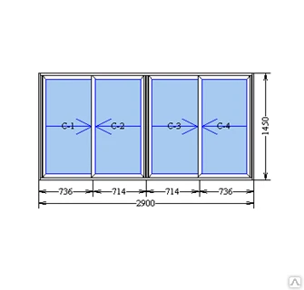 Фото Алюминиевое холодное остекление балкона 2900х1450 мм под ключ