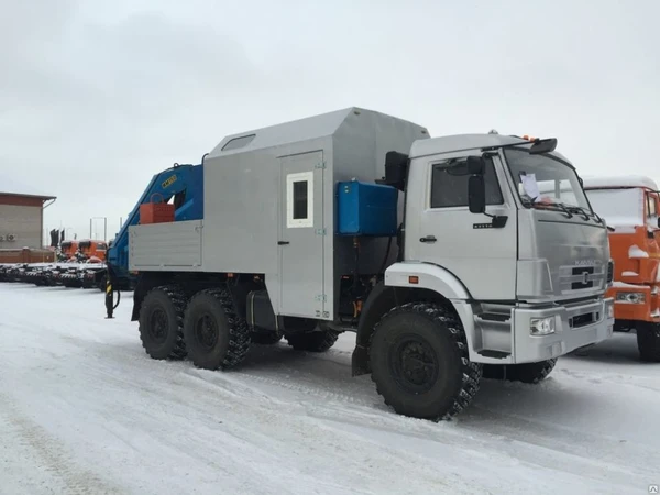 Фото АГРЕГАТ НАЗЕМНОГО РЕМОНТА ВОДОВОДОВ АНРВ на шасси КАМАЗ 43118-46 с КМУ INMA
в