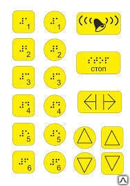 Фото Набор наклеек для маркировки кнопок лифта
