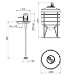 Фото №2 Емкость ФМ 500 литров в обрешетке с турбинной мешалкой