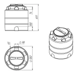 Фото №3 Емкость ЭВЛ-Т 100 литров цилиндрическая вертикальная, пластиковая