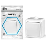 фото Выключатель 1-кл. ОП Dita IP54 10А 250В бел. TOKOV ELECTRIC TKL-DT-V1-C01-IP54