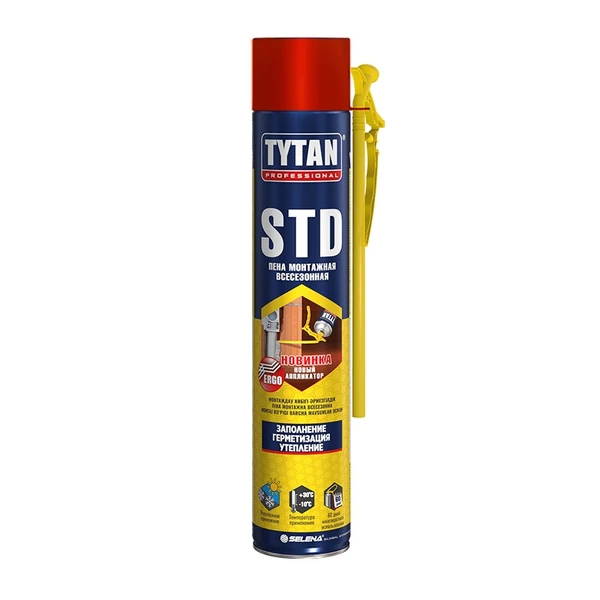 Фото Монтажная пена бытовая Tytan Professional STD Эрго (750 мл) всесезонная от -10