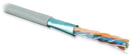 Фото Кабель витая пара F/UTP кат.5E 4х2х24AWG solid PVC FUTP4-C5E-S24-IN-PVC-GY-305 сер. (м) Hyperline 42052