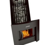 фото Печь для бани Grill D Cometa Vega 180 window black (чёрная, панорамная дверца)