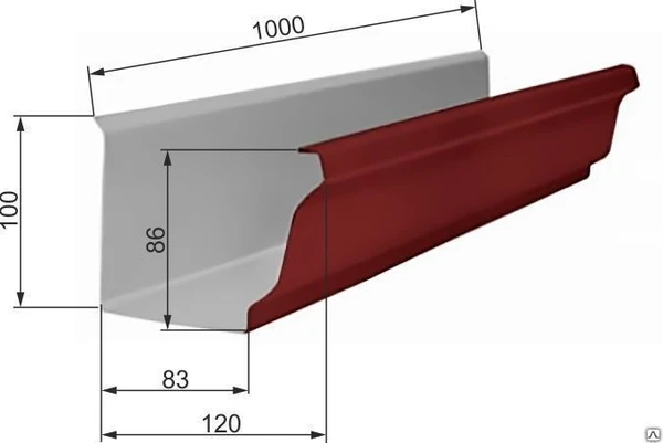 Фото Желоб водосточный 120х86х3000