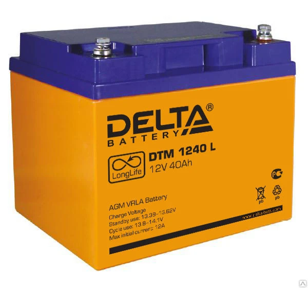 Фото Аккумулятоp Delta DTM 1240 L [ 12В, 40Ач ]