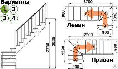 Фото Лестница из сосны к001