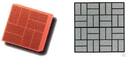 Фото Пластиковая форма для тротуарной плитки ALРНА Квадрат «8 Кирпичей» шагрень