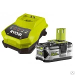 фото Аккумулятор ryobi one+ rbc18l50 (18 в; 5.0 a*ч; li-ion) + зарядное устройст