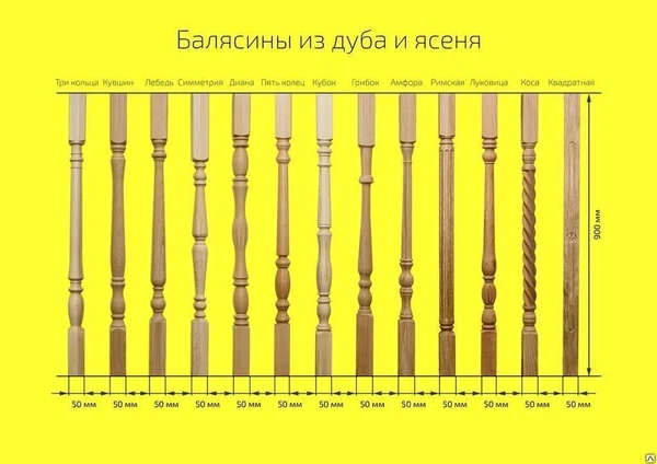 Фото Балясина ясень 900*60*60 венеция