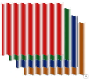 Фото Шифер Цветной 8-й 5,8мм (зелёный.,красный.,синий,коричневый) р-р 1,02*1,75