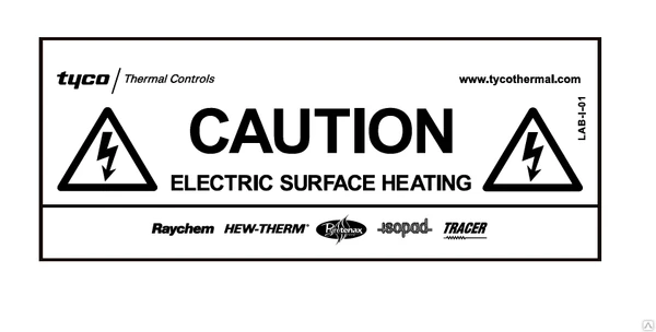 Фото LAB-ETL-R Этикетка "Электрообогрев" Raychem