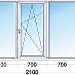 фото Окно трехстворчатое ПВХ (с установкой)