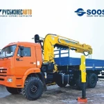 фото КМУ КАМАЗ 43118-3078-46+SOOSAN SCS866 в.у. + буровая уст..+борт сталь 6м.