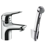 фото Смеситель для раковины с гигиеническим душем Hansgrohe Novus 71144000