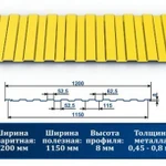 фото Профнастил С-8 1018 желтый