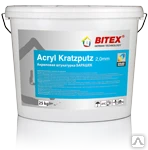 фото BITEX Acryl Kratzputz 2,0mm Base 1 Штукатурка акриловая Барашек, 25 кг (24ш