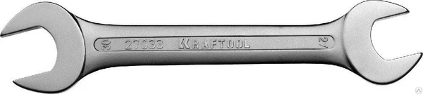 Фото Ключ KRAFTOOL &quot;EXPERT&quot; гаечный рожковый, Cr-V сталь, хромированный, 27х30мм