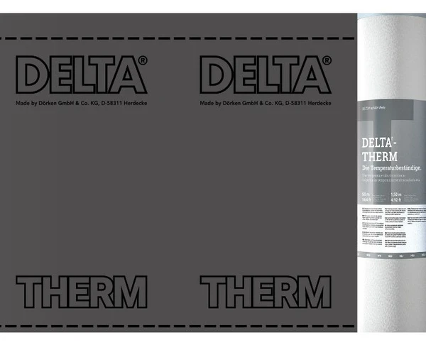 Фото Delta-Therm Plus диффузионная термостойкая мембрана для металлических кровель с 2 зонами проклейки