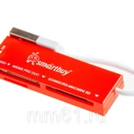 фото Картридер Smartbuy USB 2.0 SD/microSD/MS/M2 красный (STR-717-R)