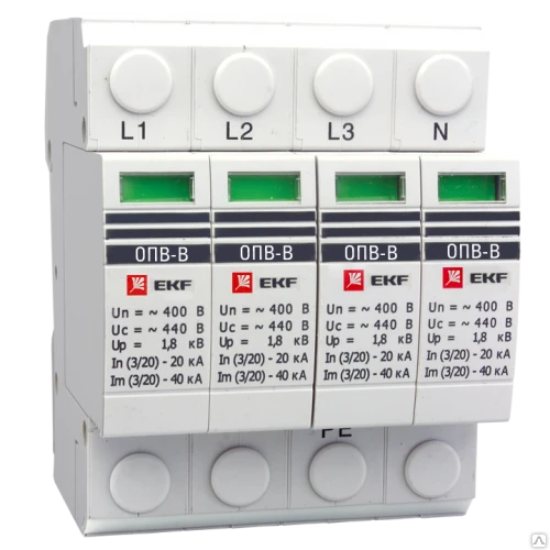 Фото ОПВ-B/4P In 30кА 400В (с сигнализацией) EKF PROxima