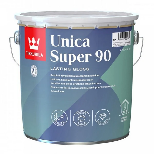 Фото Лак износостойкий Tikkurila Unica Super 90 глянцевый, 2,7л