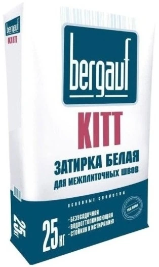 Фото Затирка белая на цементной основе 25кг Kitt Bergauf