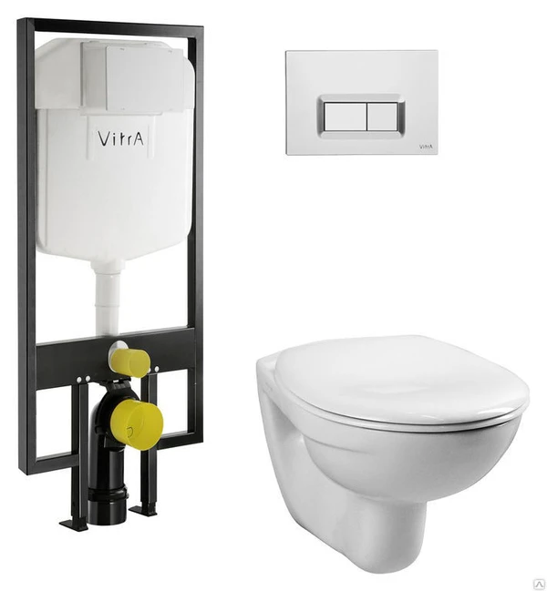 Фото Инсталляция Vitra Normus +кнопка гл.хром+унитаз+микролифт 9773В003-7200