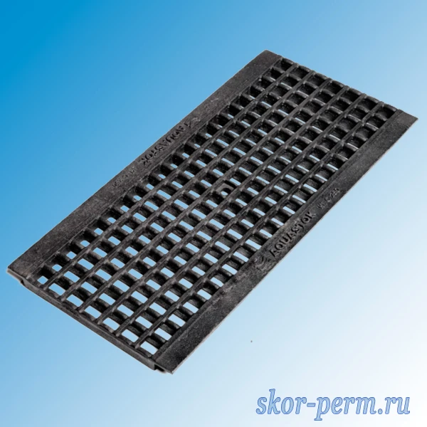 Фото Решетка чугунная ячеистая РЧЯ AQUASTOK Norma Plastik DN200 C250 (500х245х21 мм)