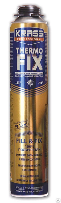 Фото Клей-пена "Krass" Professional THERMO FIX фасовка 750 мл.