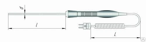 Фото Погружная термопара К1-КП для измерителя температуры IT-8 (-50...+800°)