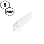 Фото №3 Торцевой профиль для сотового поликарбоната 8 мм, прозрачный