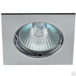 фото Светильник ЭРА KL2 CH литой квадрат MR16, 12V/220V, 50W хром