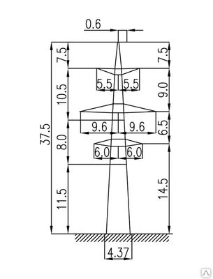 Фото Промежуточные опоры ЛЭП - 330 кВ - 3П330-2-11.5