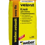 фото Weber Vetonit Easy Fix Клей для плитки и керамогранита (25кг.)