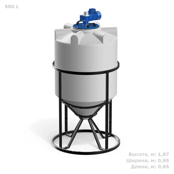 Фото Емкость K 500 литров с лопастной мешалкой