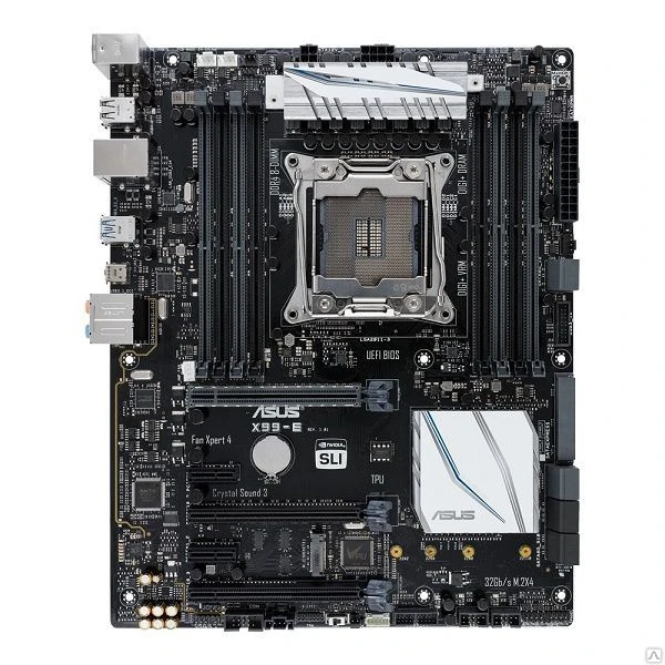 Фото Материнская плата Socket-2011-v3 ASUS X99-E, X99 (8xDDR4, 
3xPCI-E16x, GLan