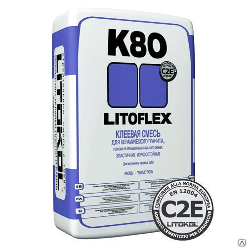 Фото Клей для керамической плитки Litokol Litoflex K80 25 кг