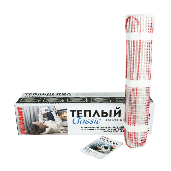 Фото Комплект "Теплый пол" (мат) Classic RNX-0.5-75 (S 0.5кв.м (0.5х1.0м)) 75Вт двужил. с экраном Rexant 51-0501-2