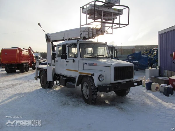 Фото Автогидроподъемник АГП-22Т на шасси ГАЗ-3309(4х2)(5м.каб.) стрела вперед