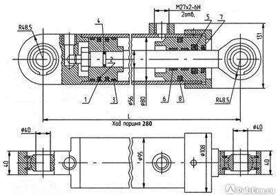 Фото Гидроцилиндр 80x56x280