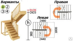 Фото Лестница 180гр. с площадкой