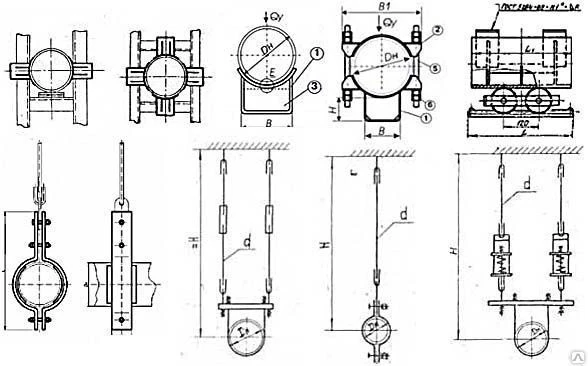 Фото Опоры Скользящие И Неподвижные (Опоры По ОСТ 34-10-615-93) для труб