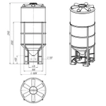 Фото №2 Емкость конусная (бункер) ФМ 2000 л в обрешетке