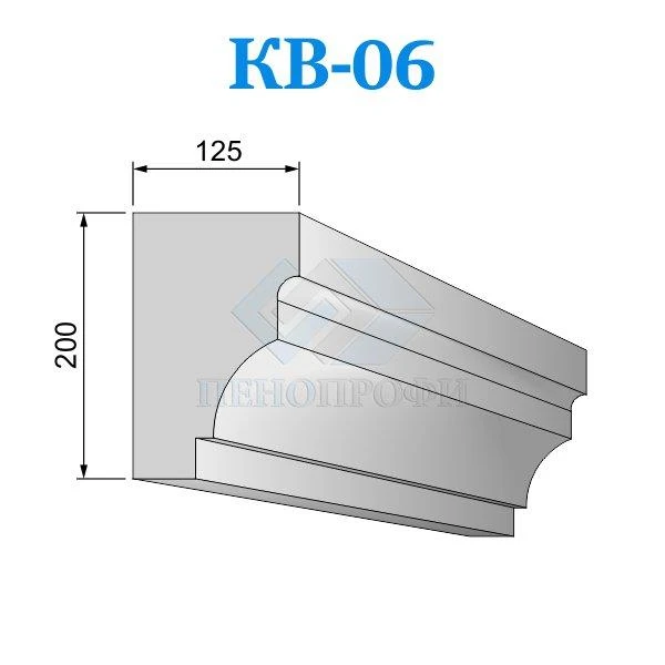 Фото Фасадные венчающие карнизы из пенопласта (пенополистирола) КВ-06 ПСБ-С-25Ф