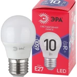 фото Лампа светодиодная ECO LED P45-10W-865-E27 R (диод шар 10Вт холодн. E27) (10/100/3600) ЭРА Б0045355